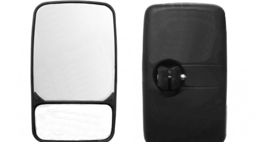 Oglinda retrovizoare exterioara Tir Partea Stanga Geam Impartit Manuala Fara Incalzire 265x155mm pentru brat fi 14/24mm, oglinda mica se regleaza Kft Auto