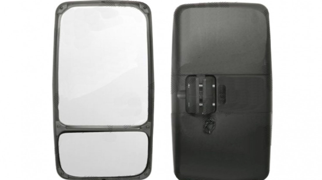 Oglinda retrovizoare exterioara Tir Partea Dreapta Geam Impartit Manuala Incalzita 330X185mm pentru brat fi 20/32mm, oglinda mica se regleaza separat, TENSIUNE 24V Kft Auto