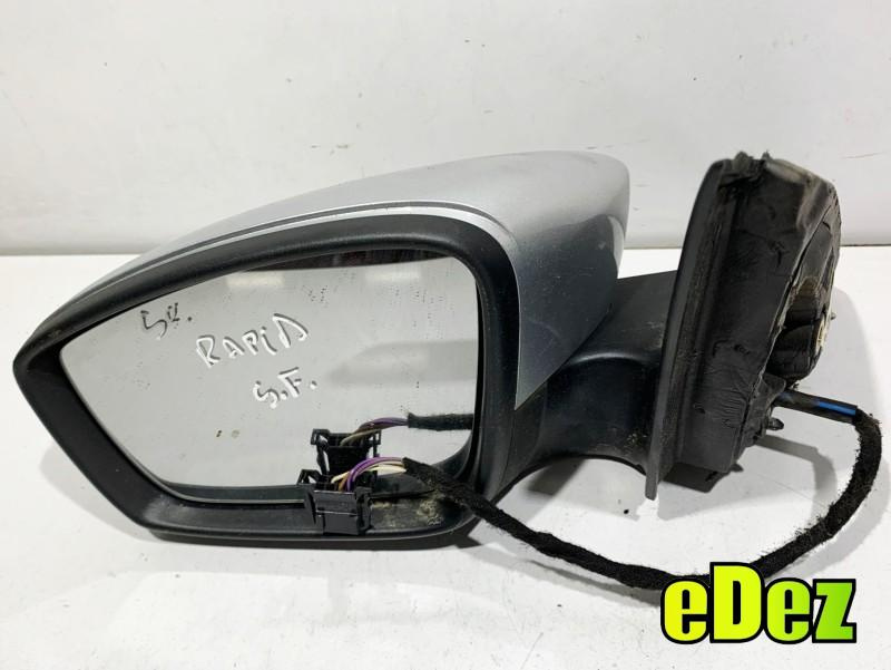 Oglinda stanga culoare argintiu - la7w Skoda Rapid (2012-2017) 5JA857933