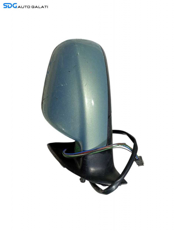 Oglinda Stanga Electrica cu Rabatare Pliere Manuala Peugeot 307 2001 - 2008 Culoare Albastru Deschis [LR0773]