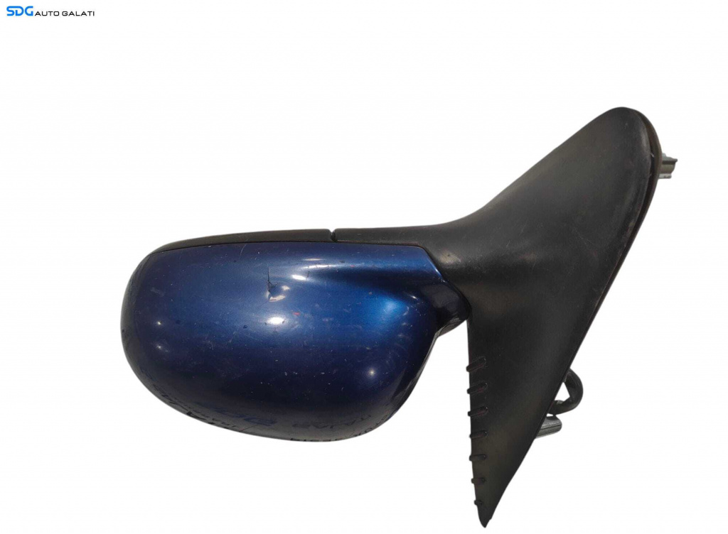 Oglinda Stanga Electrica Peugeot 406 1995 - 2004 (Plastic Spart) Culoarea Albastru Inchis Cod 015001 [Lr0652]