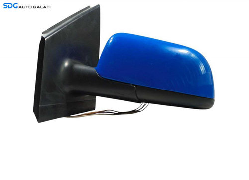 Oglinda Stanga Electrica Volkswagen Polo 9N 2002 - 2008 Culoare Albastru Cod 6Q0857933 [LR1378]
