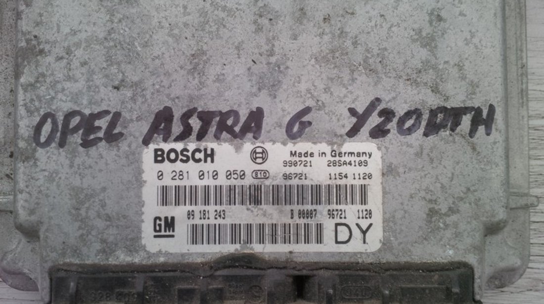 opel astra g 2.0dti y20dth 09181243DY BOSCH 0281010050