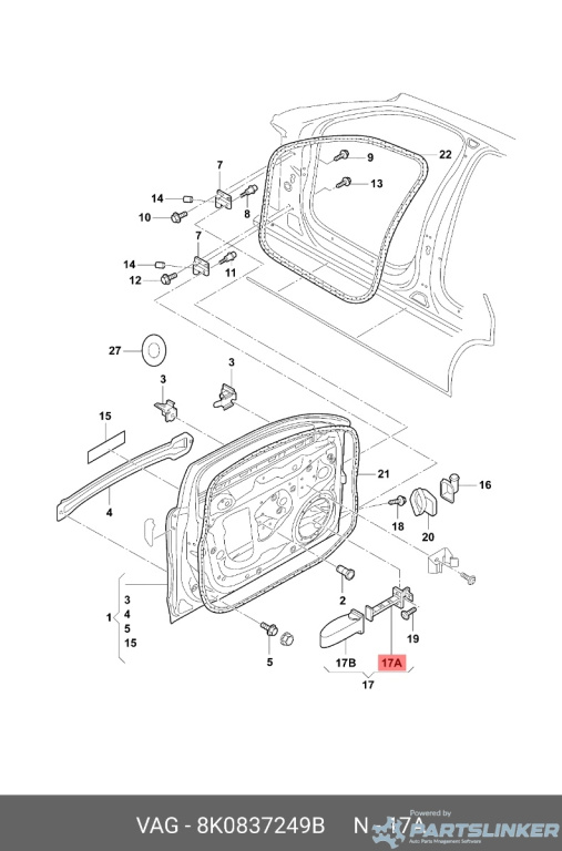 Opritor usa fata Audi A4 B8 (8K) Avant 2011 2.0 TDI OEM 8K0837249B