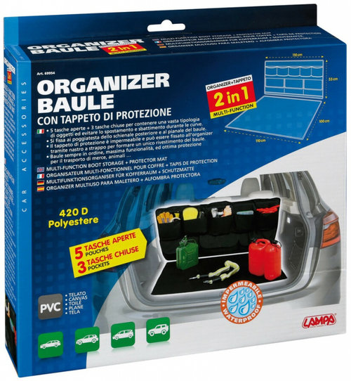 Organizator Spatar Bancheta Spate Cu Protectie Portbagaj Lampa Organizer Negru LAM69954