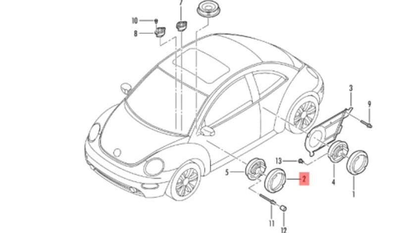 Ornament boxa Volkswagen Lupo 6X 2000 OEM 1C0035217C