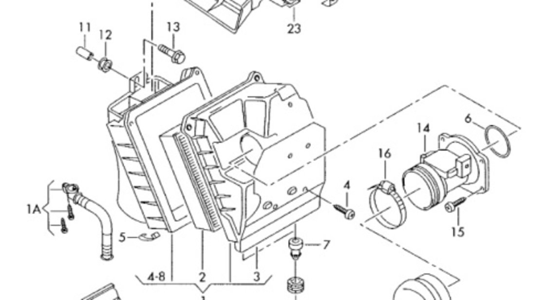 Ornament capac filtru aer Audi A6 C5 (4B2) Berlina 2002 1.9 TDI OEM 8D0133849A