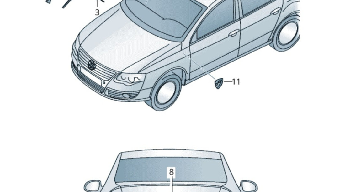 Ornament Cheder Parbriz Stanga Oe Volkswagen Passat B6 2005-2010 3C0854327B5AP