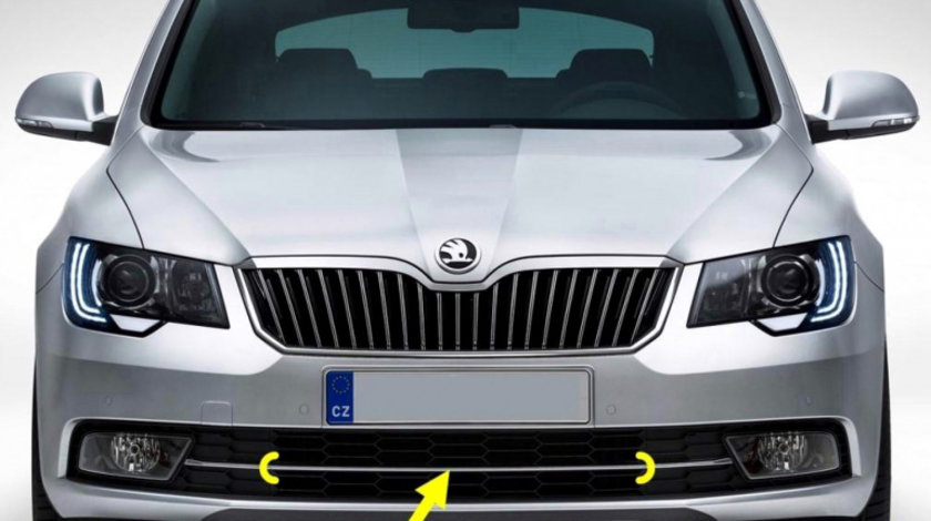 Ornament Crom Grila Bara Fata Central Am Skoda Superb 2 2013-2015 3T0853551A2ZZ