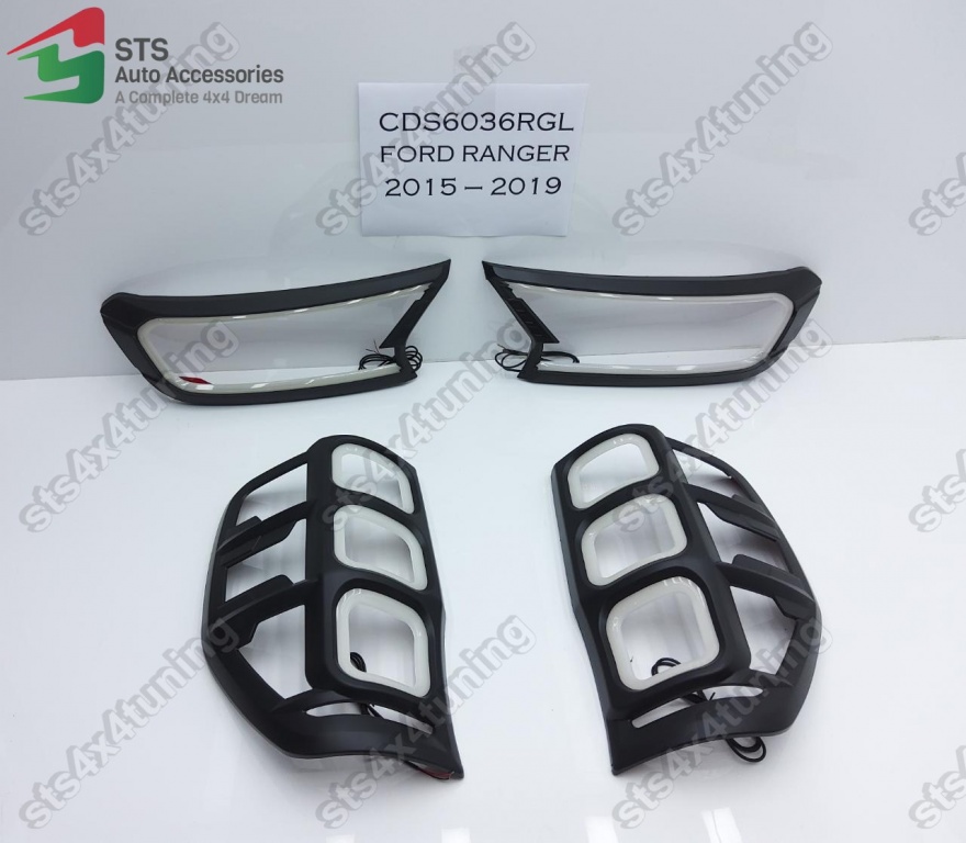 ORNAMENT FARURI CU LUMINI DE ZI + ORNAMENT STOPURI CU LED FORD RANGER T7 T8 2015-2020 [V2]