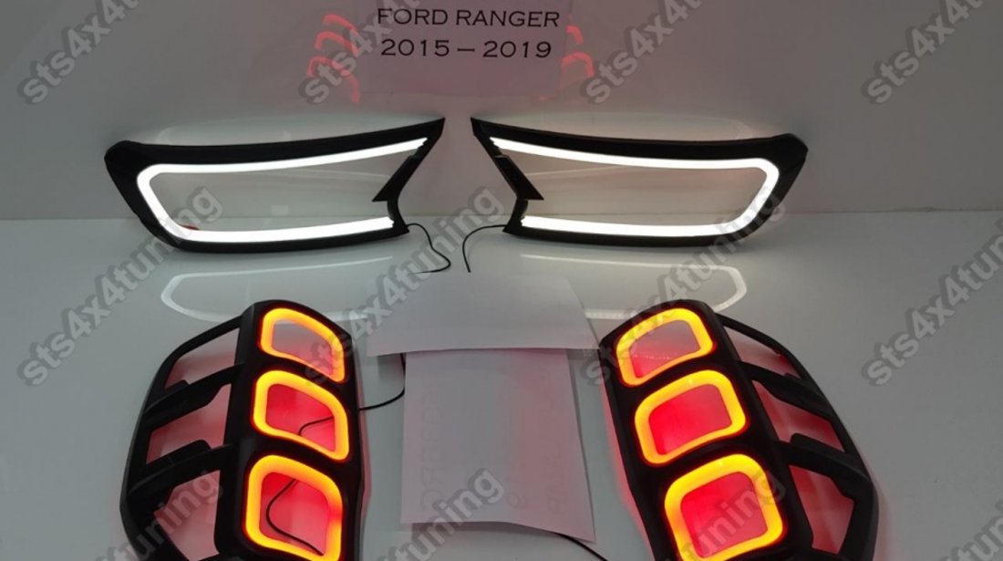 ORNAMENT FARURI CU LUMINI DE ZI + ORNAMENT STOPURI CU LED FORD RANGER T7 T8 2015-2020 [V2]