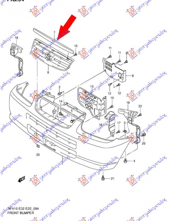 Ornament Grila - Suzuki Alto 1999 , 71742m79g00-0pg