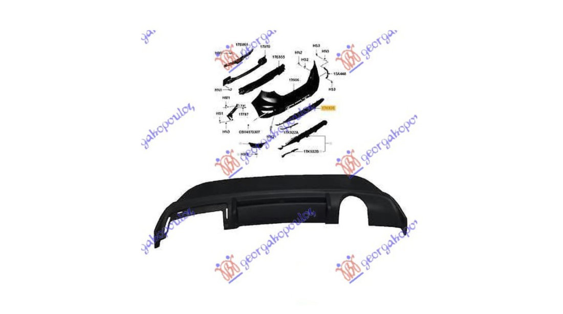 Ornament inferior sport bara spate Ford Fiesta 2008-2013 NOUA 8A69-17D781-AB5ZCT 8A69-17D881-AB5ZT (SPOILER)