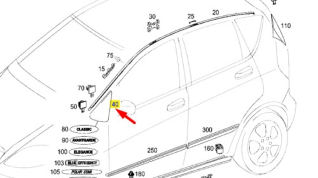 Ornament Oglinda Stanga Oe Mercedes-Benz A-Class W169 2004-2012 A16969001879051