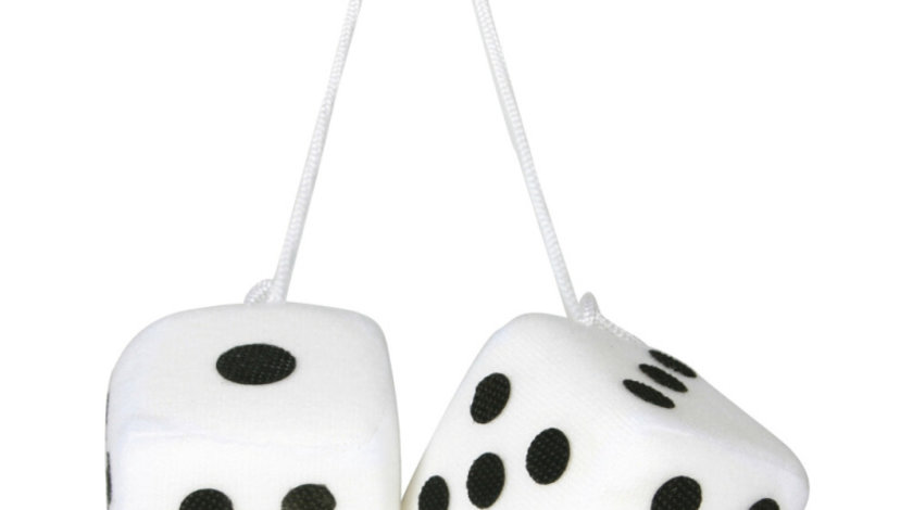 Ornament Parbriz Zaruri Lampa Lucky Vegas Fuzzy Dices White LAM37652