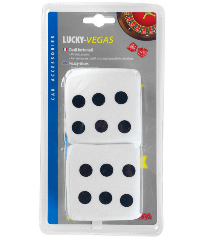 Ornament Parbriz Zaruri Lampa Lucky Vegas Fuzzy Dices White LAM37652