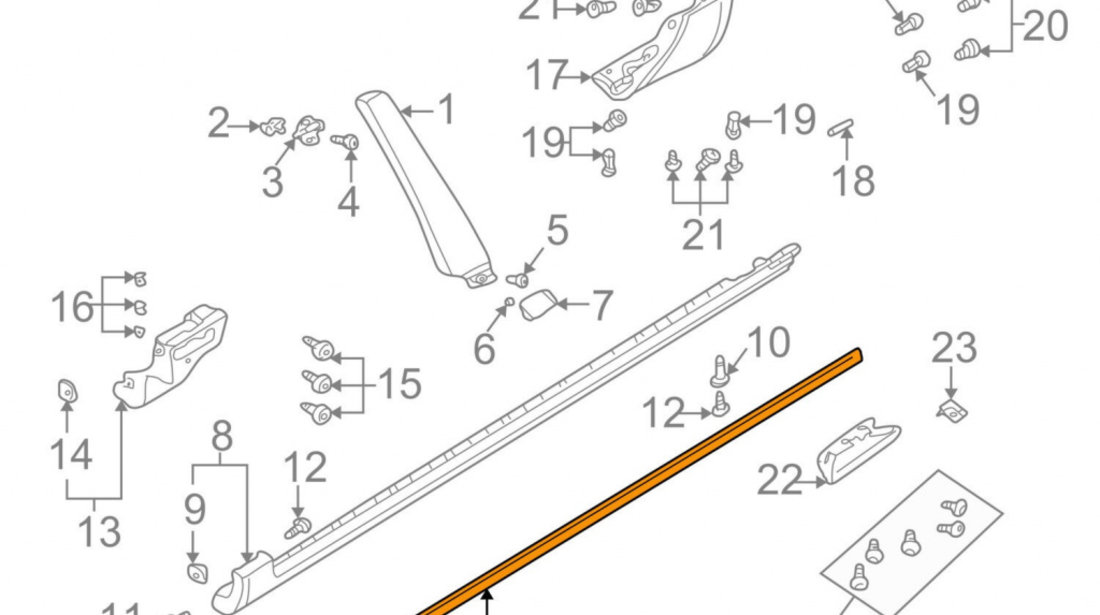 Ornament Prag Dreapta Oe Audi A4 B7 2004-2008 8E0853986B7DL