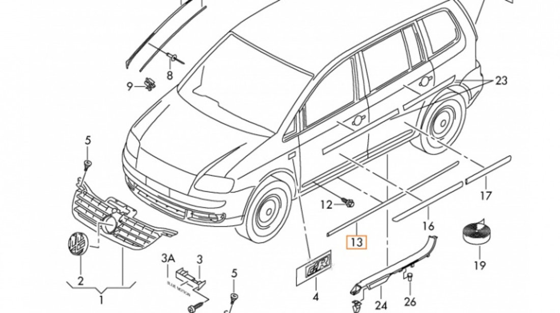 Ornament Prag Stanga Oe Volkswagen Golf 5 2003-2009 1T0854931B9B9