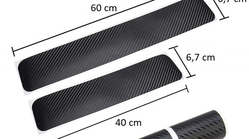 Ornament PROTECTIE prag PRAGURI universale sticker autocolant FIBRA DE CARBON