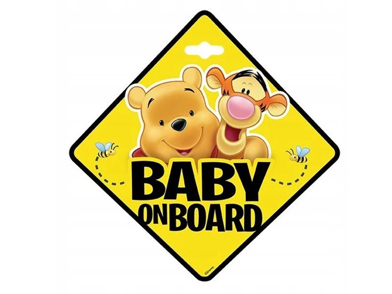 Ornament Semn Avertizare Geam Interior Disney Winnie The Pooh Baby On Bord D59625