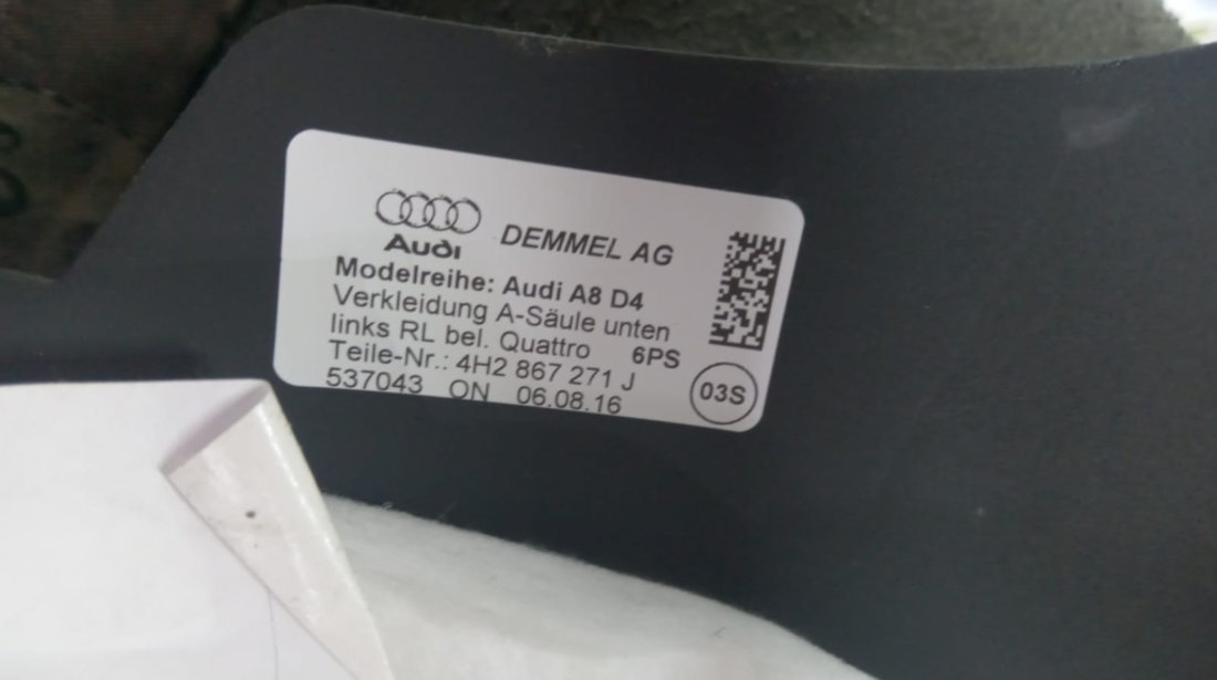 Ornament stalp 4h2867271j Audi A8 D4/4H [facelift] [2013 - 2018] 3.0 tdi CTDB