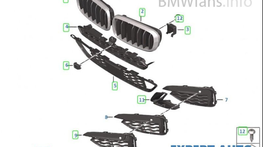 Ornament sub grila dreapta BMW X6 (2014->) [F16,F86] 51118056536