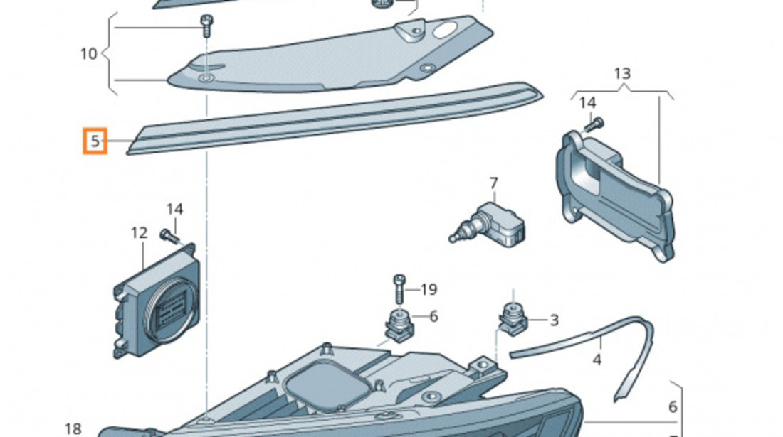 Ornament Superior Crom Far Dreapta Oe Volkswagen Passat B8 2014→ 3G0941120B