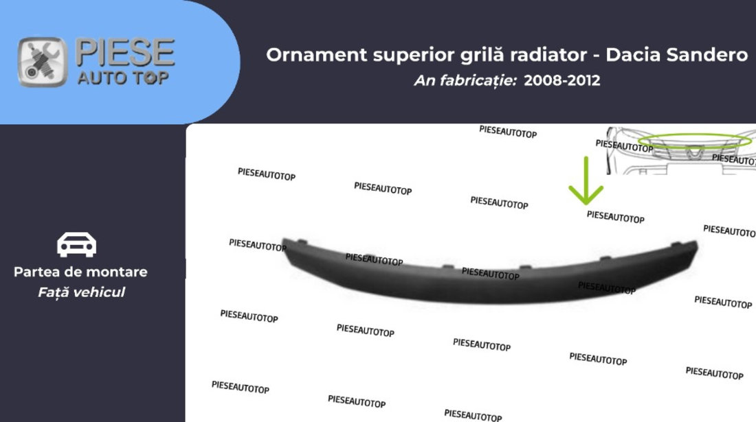 Ornament superior grila radiator Dacia Sandero 2008-2012 NOU 8200763571