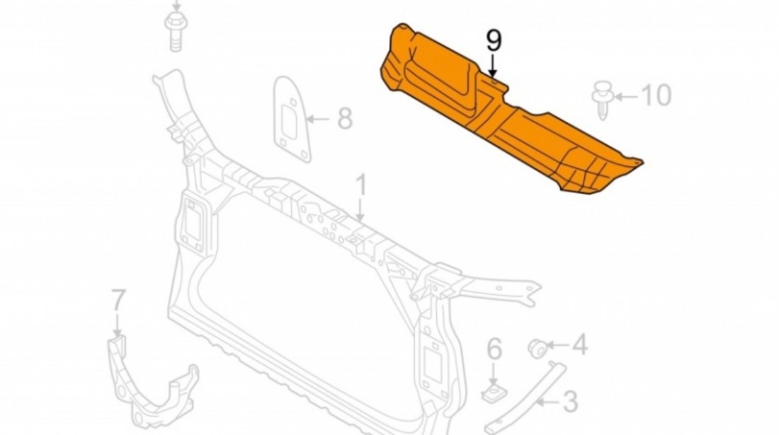 Ornament Superior Panou Fata Trager Am Audi A4 B8 2007-2015 8K0807081