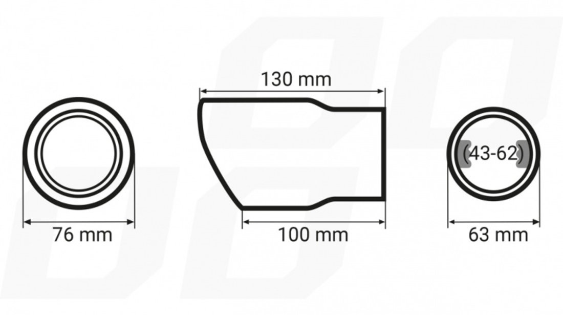 Ornament Toba Esapament Amio Negru MT 017B 01317