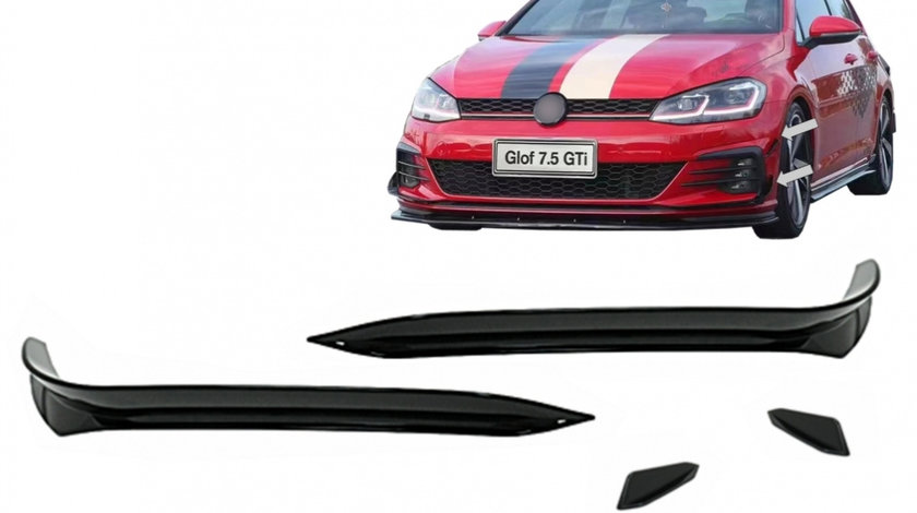 Ornamente bara fata flapsuri compatibil cu VW Golf 7.5 GTI 5G Hatchback (2017-2020) Negru Lucios FBFOBG75GTIPB