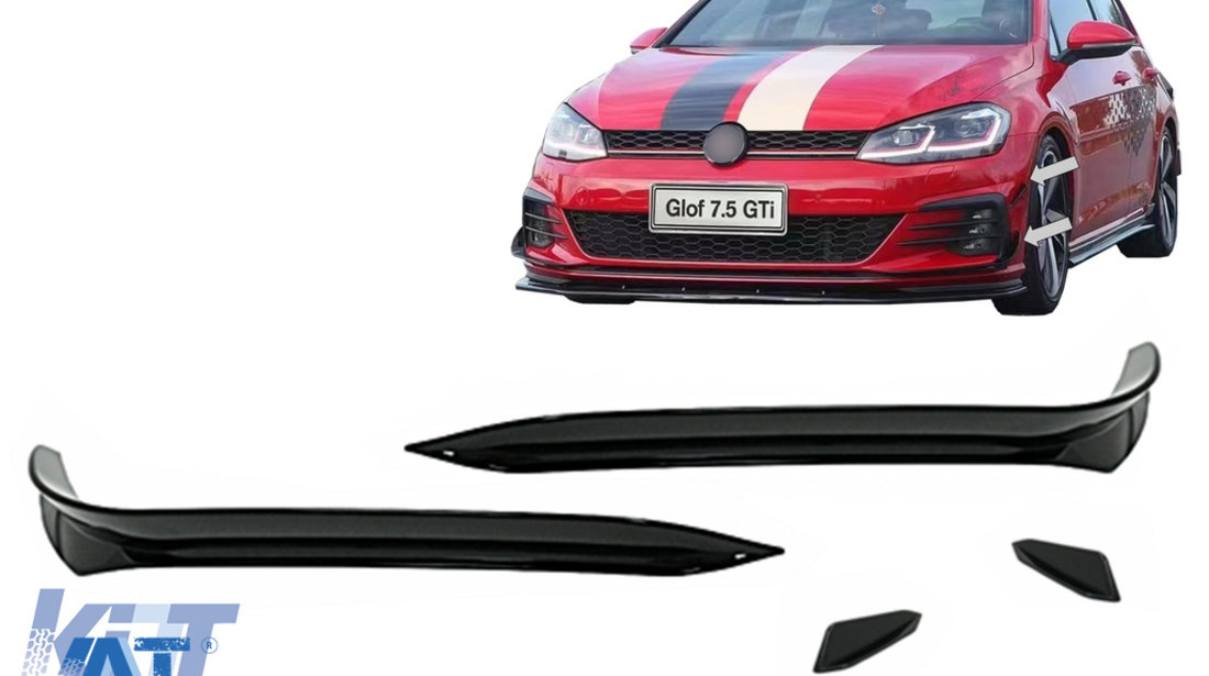 Ornamente bara fata flapsuri compatibil cu VW Golf 7.5 GTI 5G Hatchback (2017-2020) Negru Lucios