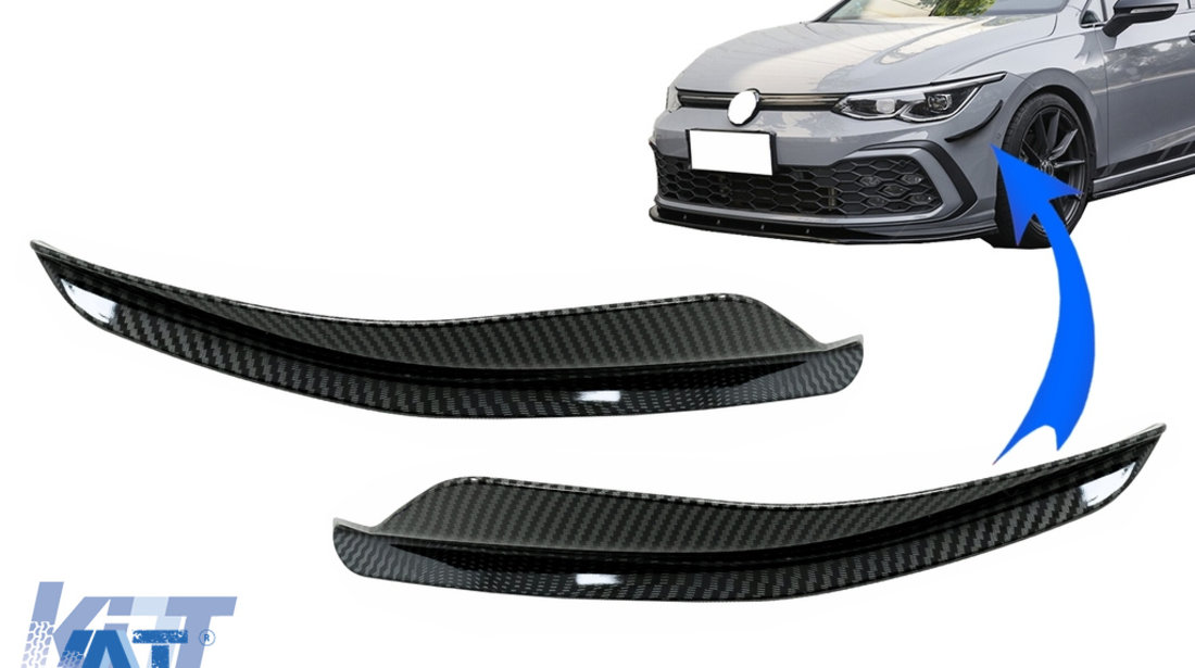 Ornamente bara fata flapsuri compatibil cu VW Golf 8 Mk8 MQB GTI / R-Line (2020-Up) Carbon Look