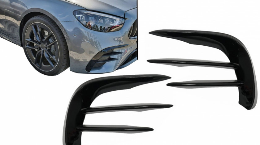 Ornamente Bara Fata Flapsuri compatibil cu Mercedes E-Class W213 S213 C238 A238 Facelift Sport Line (2020-up) Negru Lucios FFOBW213F