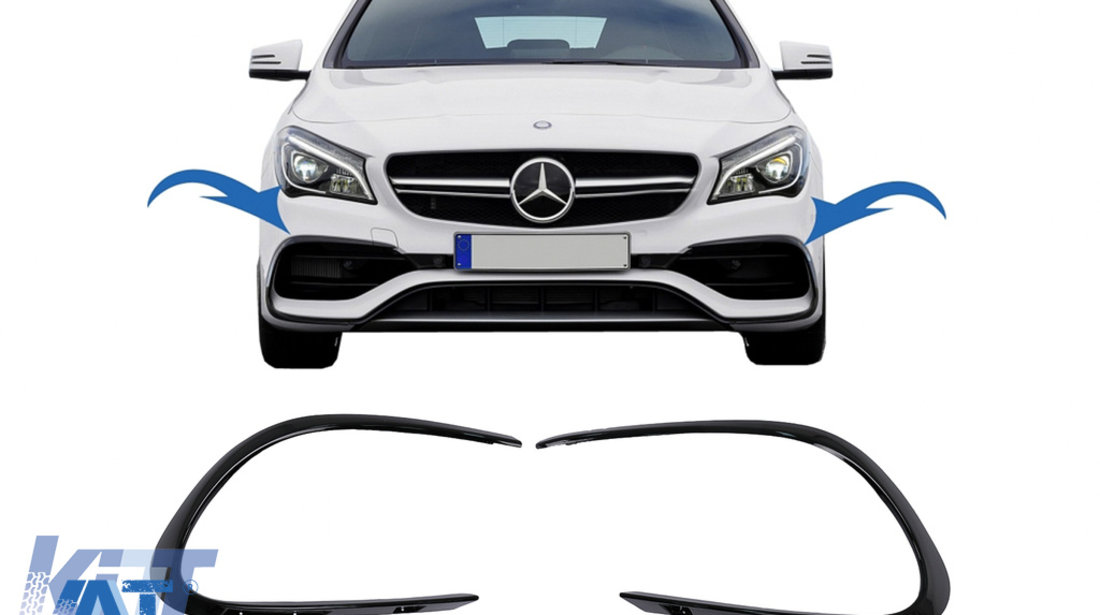 Ornamente bara fata flapsuri compatibil cu Mercedes CLA W117 C117 X117 (2016-2018) CLA45 Design Negru Lucios