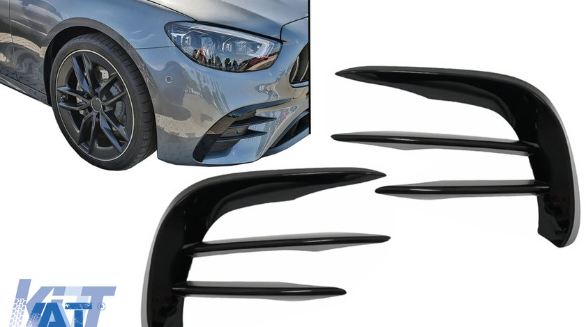 Ornamente Bara Fata Flapsuri compatibil cu Mercedes E-Class W213 S213 C238 A238 Facelift Sport Line (2020-up) Negru Lucios