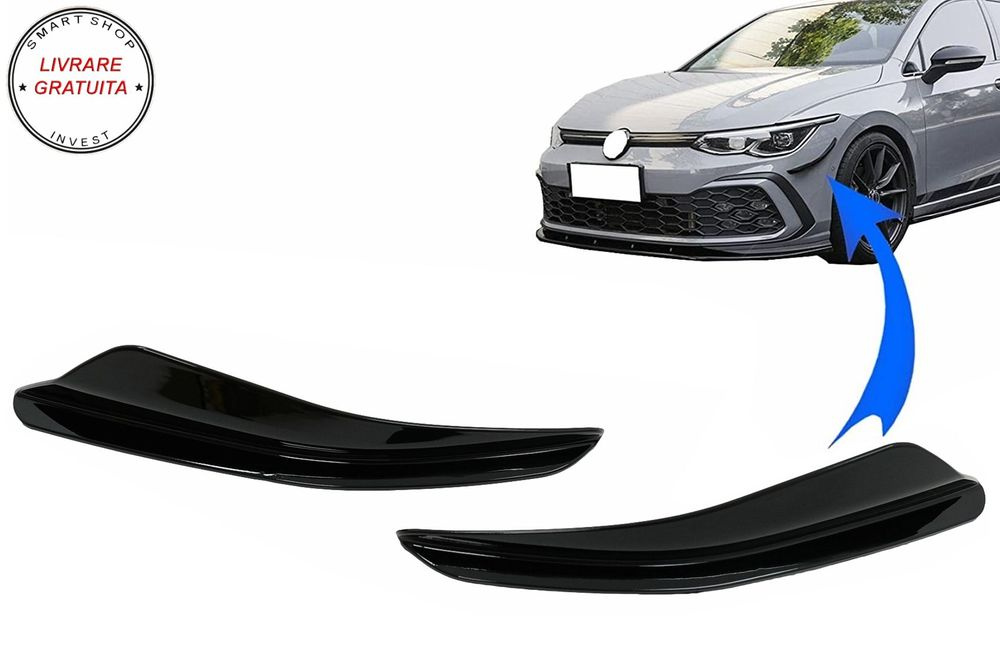 Ornamente bara fata flapsuri VW Golf 8 Mk8 MQB GTI / R-Line (2020-Up) Negru Lucios- livrare gratuita