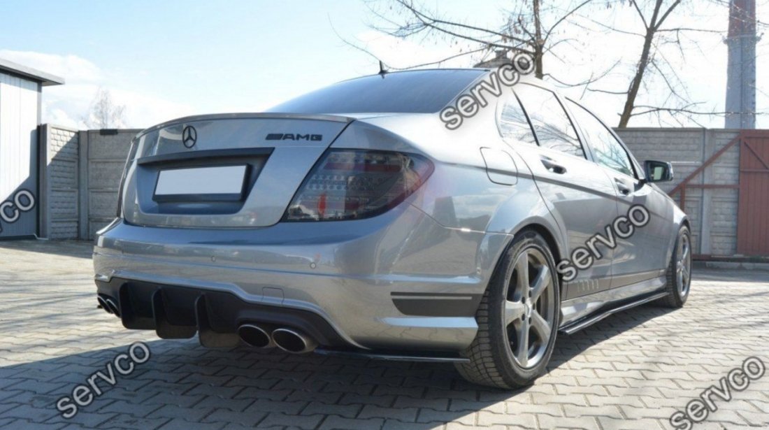 Ornamente difuzor bara spate Mercedes C Class W204 AMG-Line Facelift 2011-2014 v2 - Maxton Design