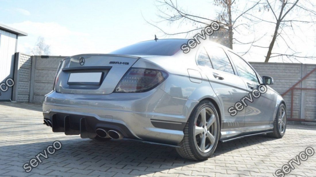 Ornamente difuzor bara spate Mercedes C Class W204 AMG-Line Facelift 2011-2014 v3 - Maxton Design