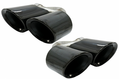 Ornamente Evacuare compatibil cu Porsche Cayenne 9Y0 SUV 3.0 (2018-up) Negru TY-D058B