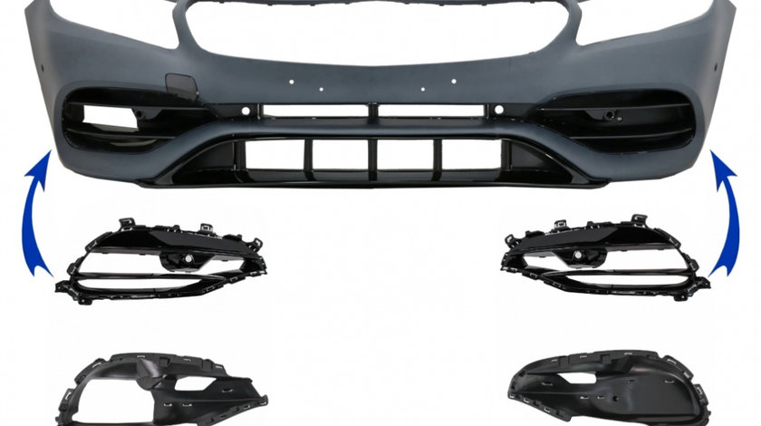 Ornamente Grile Laterale compatibil cu Mercedes Clasa A W176 (2012-2018) Facelift A45 Design Negru Lucios FLCMBW176A45