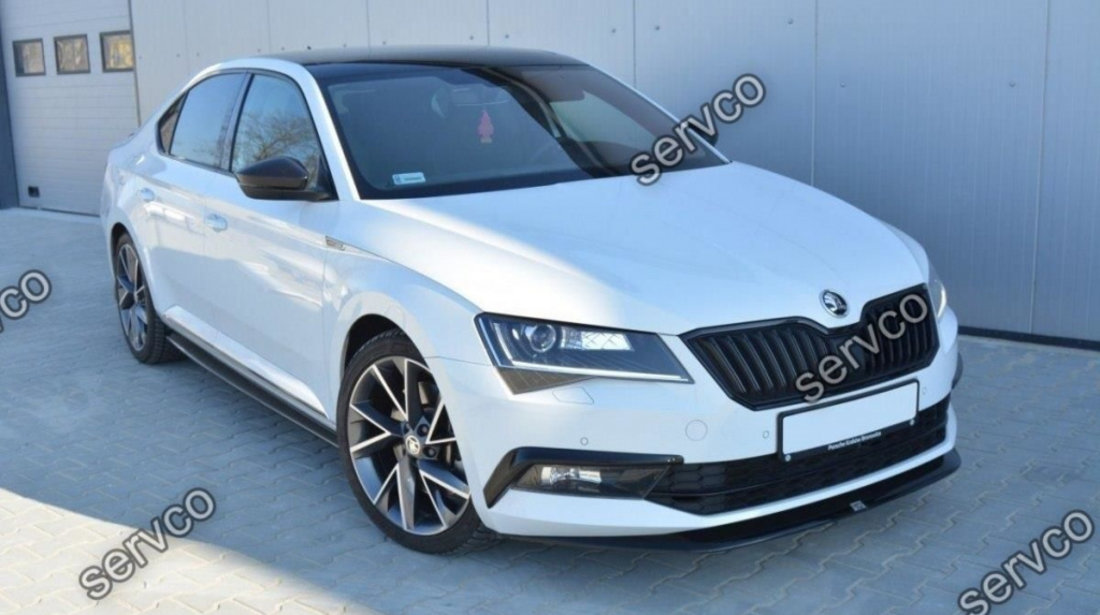 Ornamente grile proiectoare bara fata Skoda Superb Mk3 2015- v7 - Maxton Design