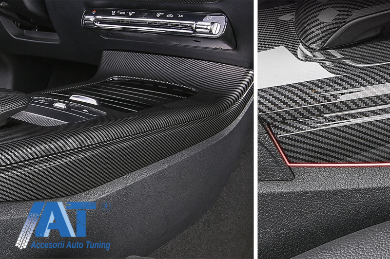 Ornamente interior Laterale Consola compatibil cu Mercedes A-Class W177 V177 (2018-Up) Carbon