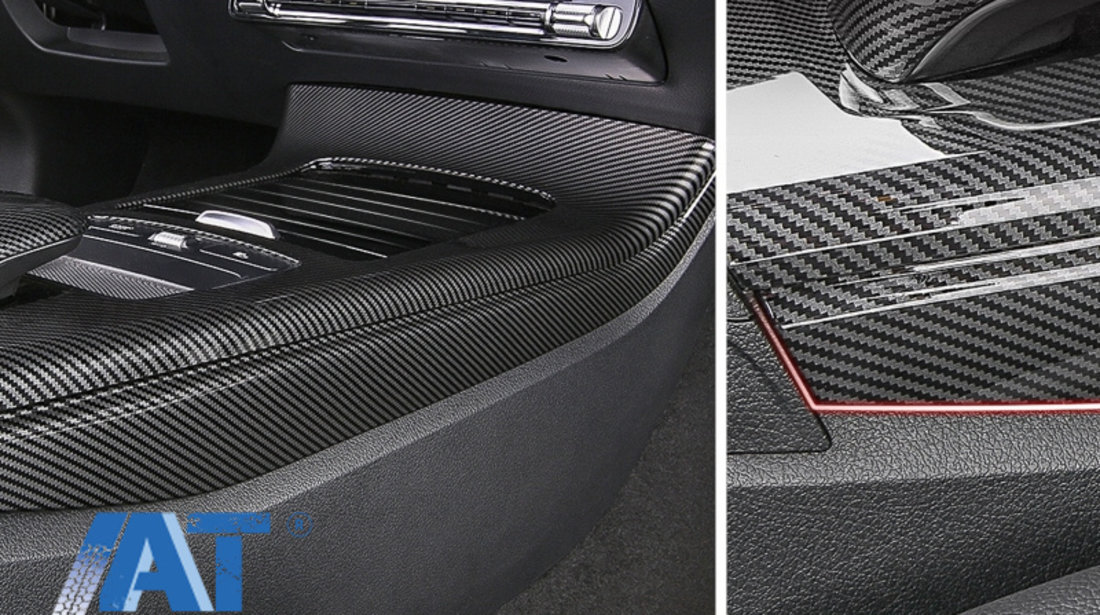 Ornamente interior Laterale Consola compatibil cu Mercedes A-Class W177 V177 (2018-Up) Carbon