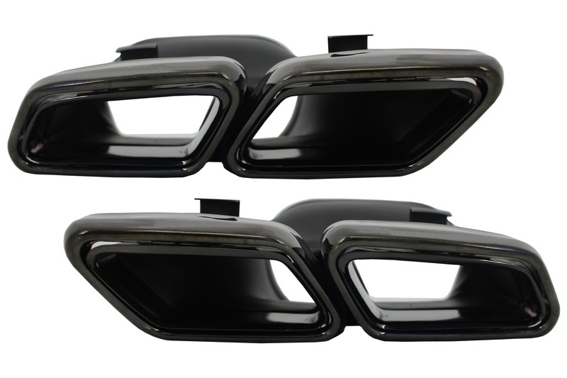 Ornamente tobe compatibil cu sistemul de evacuare Mercedes S-Class W222 E-Class W212 S212 Facelift CLS W218 SL-Class R231 E63 S65 SL65 Design Negre TY-S63-W222B