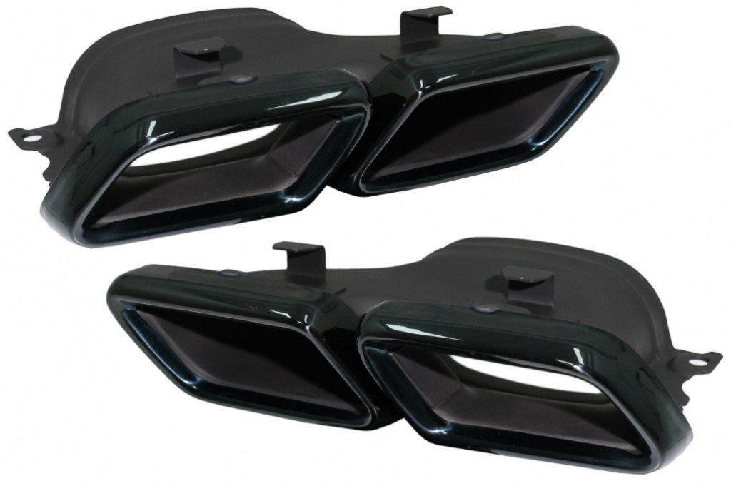 Ornamente tobe compatibil cu sistemul de evacuare Mercedes C-Class W205 S205 C205 A205 E-Class W213 S-Class W222 GLE C292 GLE W166 GLC W253 X253 C253 C217 (2014-up) Negru Emerald TY-C63-W205BWOL