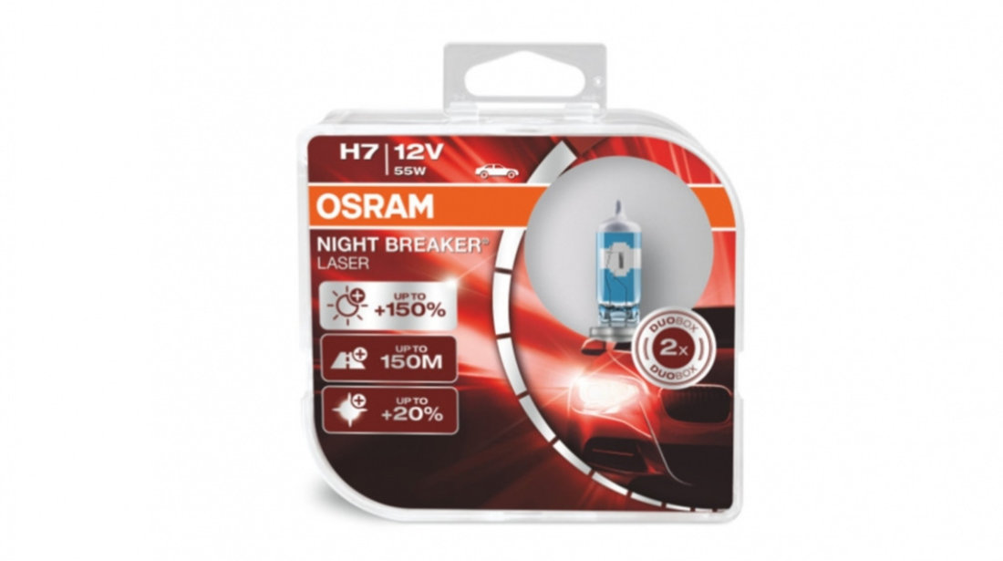 OSRAM NIGHT BREAKER LASER H7 Becuri Auto Halogen 64210NL-HCB H7 12V 55W (2 becuri) 64210NL-HCB