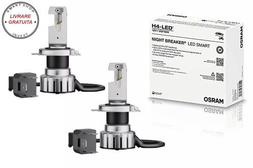 OSRAM NIGHT BREAKER LED SMART H4 64193DWNBSM Set 2 Becuri Auto Moto Omologare RAR