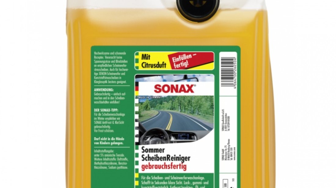 Pachet 2 Buc Sonax Solutie Parbriz Vara Anti-Insecte Lamaie 260500 5L