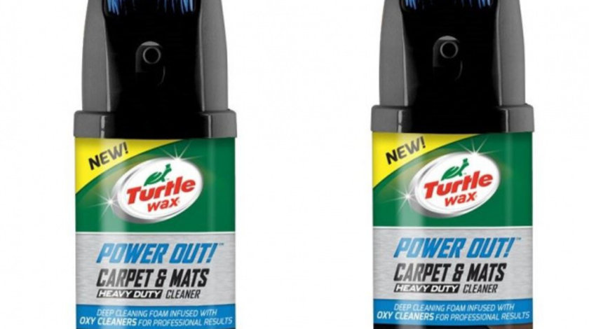 Pachet 2 Buc Turtle Wax Spray Curatat Mocheta Si Covorasele Cu Perie Power Out Carpet & Mats 400ML FG53052